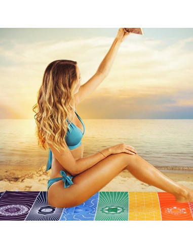 Manta de Yoga OUTOS 150x75 cm Algodón Mandala 7 Chakras