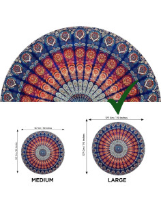 Manta Redonda de Algodón Raajsee 172 cm Bohemia Floral 2