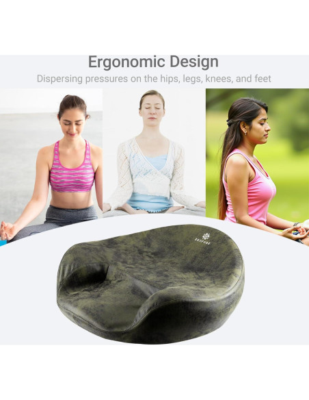 Cojín de Meditación Ergonómico ZENFROG - Espuma de Memoria, Verde Cojín de Meditación Ergonómico ZENFROG - Espuma de Memoria, Verde