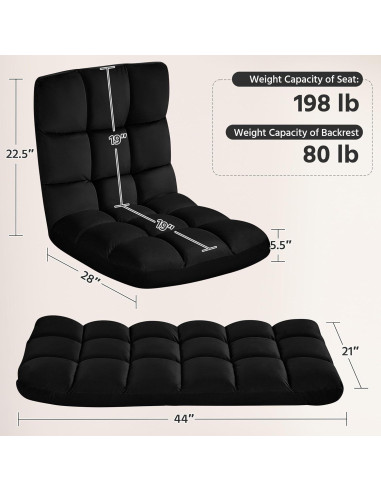Silla de Piso Yaheetech con Soporte Espalda 14 Posiciones 2pcs