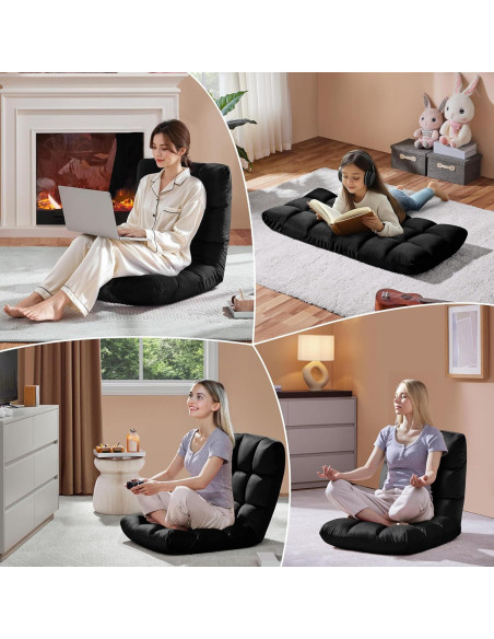 Silla de Piso Yaheetech con Soporte Espalda 14 Posiciones 2pcs Silla de Piso Yaheetech con Soporte Espalda 14 Posiciones 2pcs