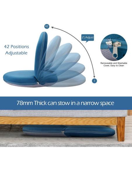 Silla de Suelo Nnewvante Plegable Acolchada Azul Marino Silla de Suelo Nnewvante Plegable Acolchada Azul Marino