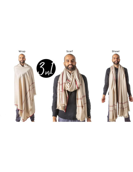 Chal de Meditación Om Shanti Crafts - Lana Vegana 243x122cm Chal de Meditación Om Shanti Crafts - Lana Vegana 243x122cm