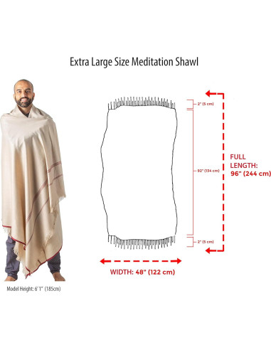 Chal de Meditación Om Shanti Crafts - Lana Vegana 243x122cm