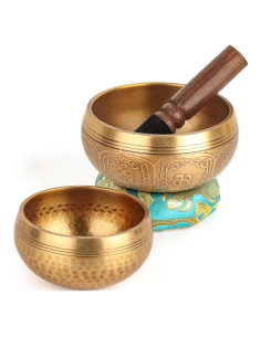 Juego de Cuencos Cantores Tibetanos Relaehih 8 y 10 cm Azul