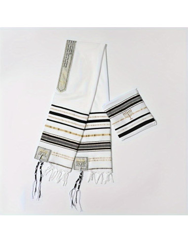 Chal de Oración Judío Tallit - Bufanda Religiosa 50x180cm