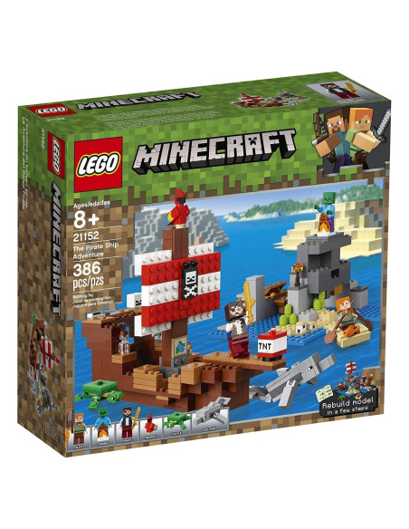 LEGO Minecraft Barco Pirata 21152 386 Piezas Aventura LEGO Minecraft Barco Pirata 21152 386 Piezas Aventura