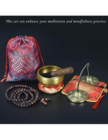 Conjunto de Meditación Tibetana Artcome - Cuenco Cantante 8.5cm