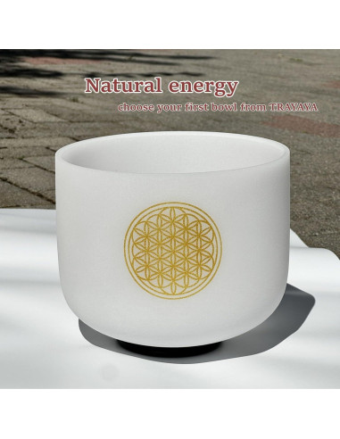 Cuenco de Canto de Cristal TRAYAYA 528Hz 8" Nota C Chakra Raíz