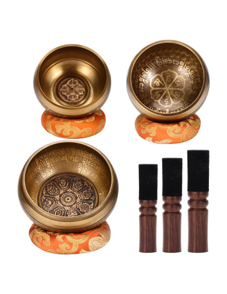 Set de 3 Cuencos Tibetanos Cantores DiDiBirDi - Hechos a Mano