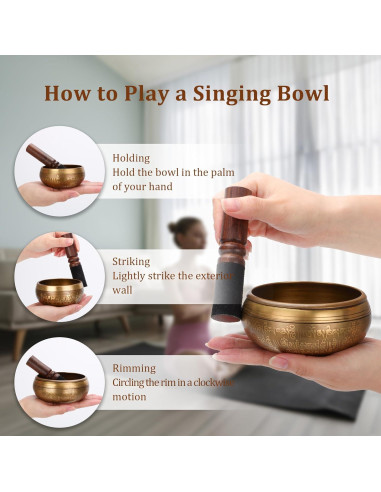 Set de 3 Cuencos Tibetanos Cantores DiDiBirDi - Hechos a Mano