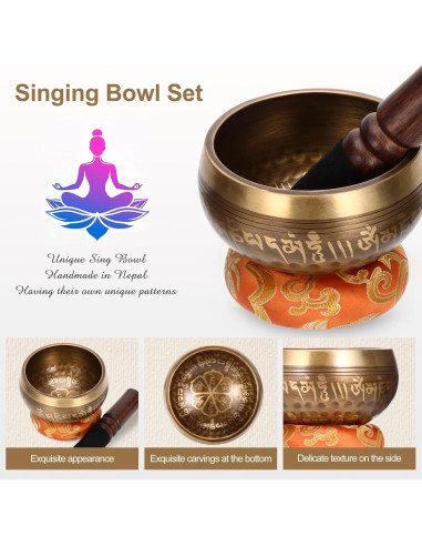 Set de 3 Cuencos Tibetanos Cantores DiDiBirDi - Hechos a Mano