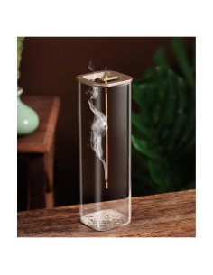 Soporte para Incienso Eavida Oro Champán con Recogedor de Cenizas