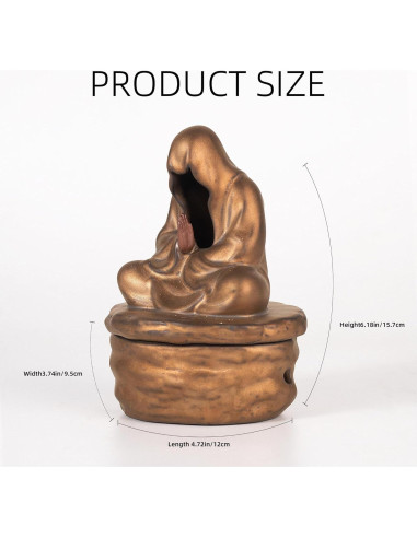 Soporte de Incienso Zen Cacukap con Estatua de Buda 15.7cm
