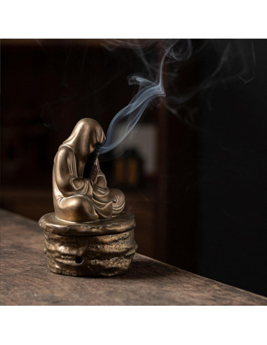 Soporte de Incienso Zen Cacukap con Estatua de Buda 15.7cm