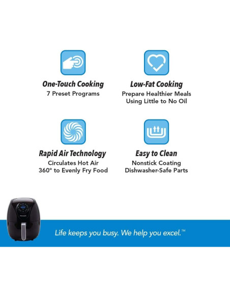 Freidora de Aire PowerXL Maxx 4L Digital 1200W Negra Freidora de Aire PowerXL Maxx 4L Digital 1200W Negra