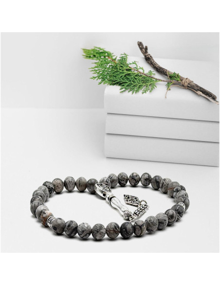 Tasbih de Ágata Mapa 8mm Hecho a Mano - 33 Cuentas Islámicas Tasbih de Ágata Mapa 8mm Hecho a Mano - 33 Cuentas Islámicas