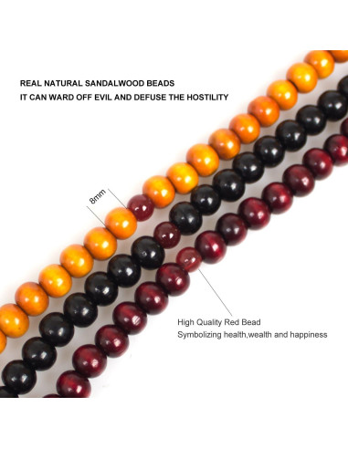 Juego de 3 Pulseras de Madera 108 Cuentas Budistas PWMENLK