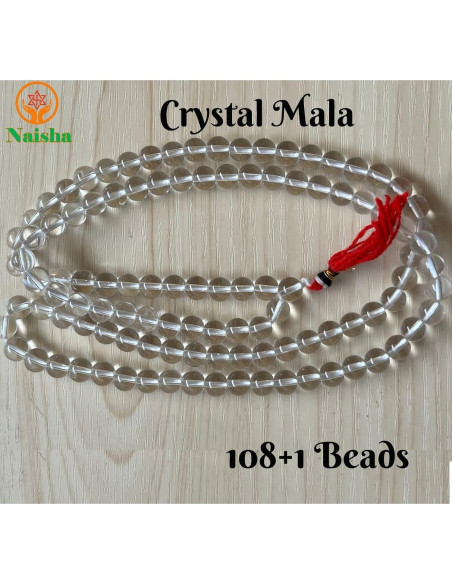 Collar Mala de Sphatik NAISHA 108 Cuentas para Meditación Collar Mala de Sphatik NAISHA 108 Cuentas para Meditación