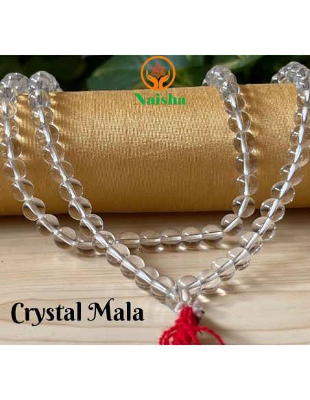 Collar Mala de Sphatik NAISHA 108 Cuentas para Meditación Collar Mala de Sphatik NAISHA 108 Cuentas para Meditación