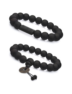 Pulsera de Cuentas de Madera FIBO STEEL 11mm para Hombres
