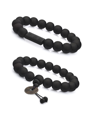 Pulsera de Cuentas de Madera FIBO STEEL 11mm para Hombres