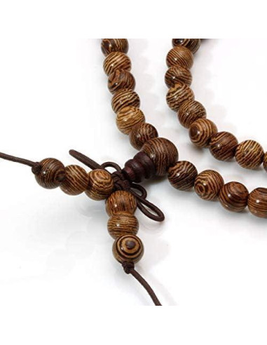 Pulsera de Cuentas de Lava 108 Eigso 6mm Wengu Unisex