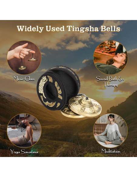 Címbalos Tingsha Tibetanos Hihealer - Om Mani Padme Hum - 6.35 cm Címbalos Tingsha Tibetanos Hihealer - Om Mani Padme Hum - 6.35 cm