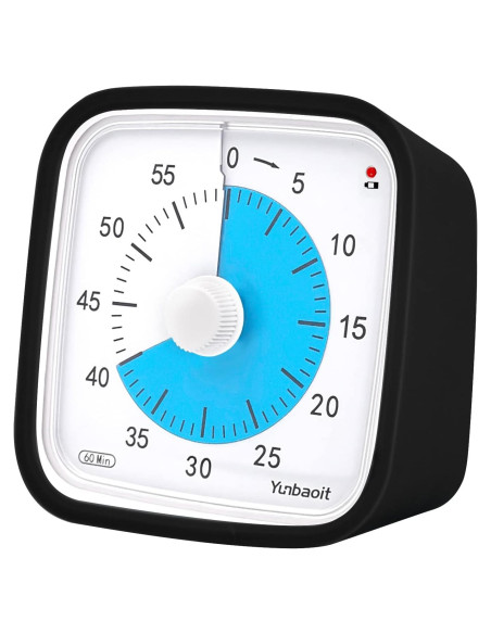 Temporizador Visual Silencioso Yunbaoit VT01 60 Minutos Negro Azul Temporizador Visual Silencioso Yunbaoit VT01 60 Minutos Negro Azul