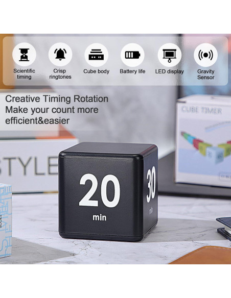 Temporizador Cubo Weewooday 15-20-30-60 Minutos Negro Temporizador Cubo Weewooday 15-20-30-60 Minutos Negro