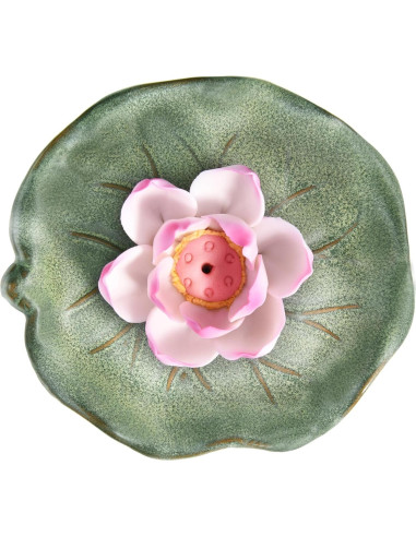 Quemador de Incienso KR. LIF Lotus Cerámica 4 en 1 Verde