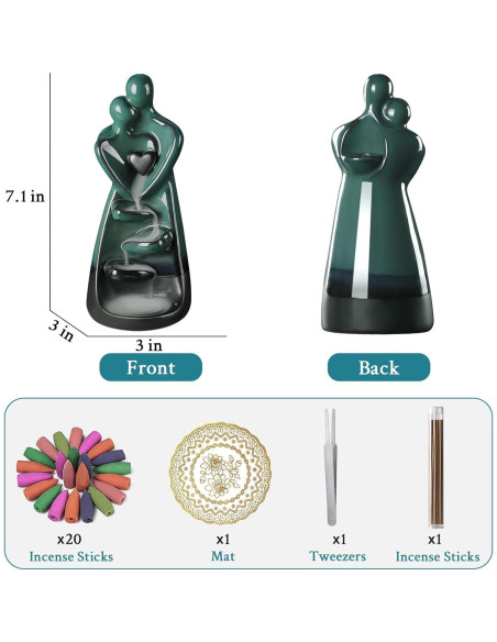 Soporte de Incienso YUNLINLI Amantes Abrazadores Cerámica 21.8cm Soporte de Incienso YUNLINLI Amantes Abrazadores Cerámica 21.8cm