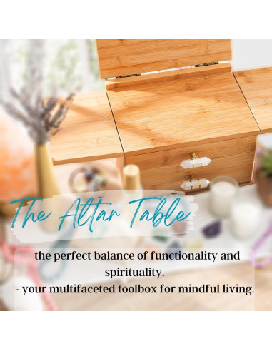 Mesa de Altar de Bambú Mindfulness Energético 28x18 cm