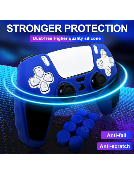 Funda Antideslizante Azul LUNISSILY para Controlador PS5 Funda Antideslizante Azul LUNISSILY para Controlador PS5