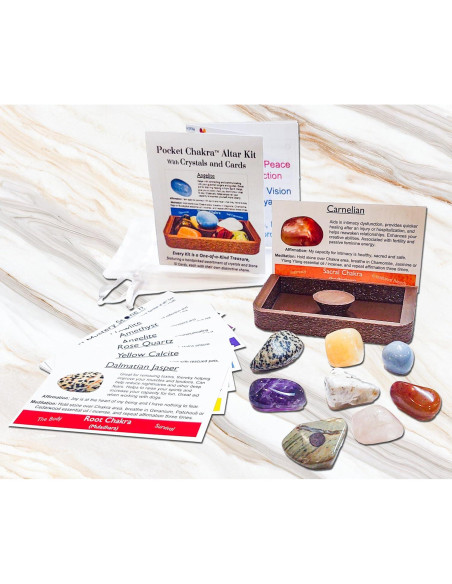 Kit de Altar de Sanación de Chakra Portátil 19 Piezas Kit de Altar de Sanación de Chakra Portátil 19 Piezas