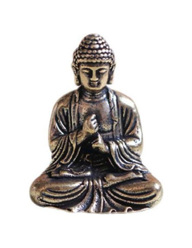 Estatua Mini Buda DMtse de Latón 5.08x6.1x7.11 cm Meditación
