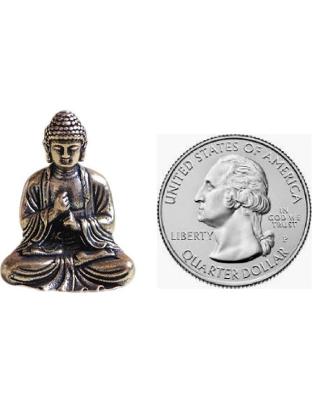 Estatua Mini Buda DMtse de Latón 5.08x6.1x7.11 cm Meditación Estatua Mini Buda DMtse de Latón 5.08x6.1x7.11 cm Meditación