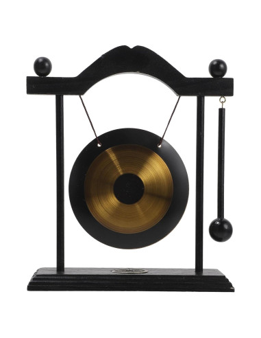 Gong de Latón HOMSFOU con Soporte y Mazo 24x21cm Feng Shui