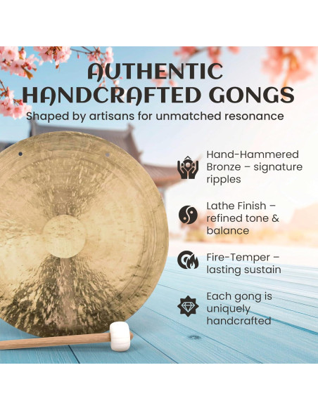 Gong de Viento Chino Hecho a Mano 18 cm - Sonido Profundo Gong de Viento Chino Hecho a Mano 18 cm - Sonido Profundo