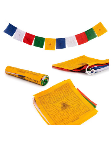Banderas de Oración Tibetanas 10 Piezas Hechas a Mano Nepal