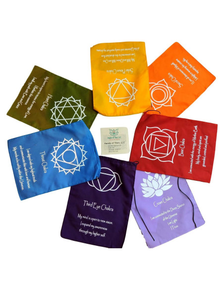 Banderas de Oración de Siete Chakras 22x30 cm - Bali Banderas de Oración de Siete Chakras 22x30 cm - Bali