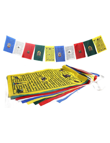 Conjunto de 10 Banderas de Oración Tibetanas 23x33cm - Lung Ta Conjunto de 10 Banderas de Oración Tibetanas 23x33cm - Lung Ta