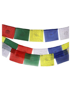 Bandera de Oración Tibetana Hecha a Mano Nervana 25 Piezas 10x10cm