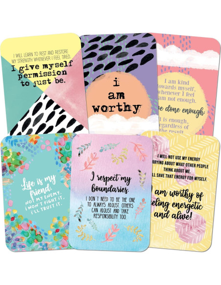 Tarjetas de Afirmación Menos Ansiedad - 45 Tarjetas Ilustradas Tarjetas de Afirmación Menos Ansiedad - 45 Tarjetas Ilustradas