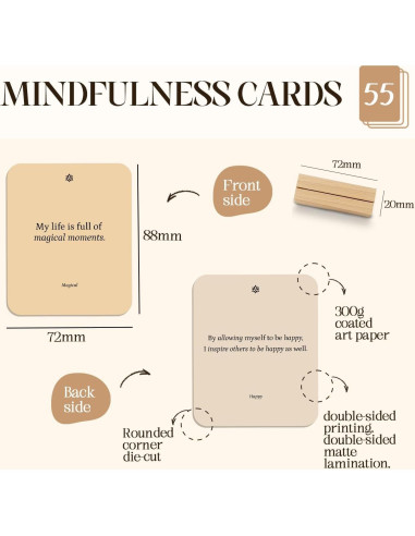 Tarjetas de Afirmación Positiva BIROYAL - 55 Tarjetas 8.9x7.1cm
