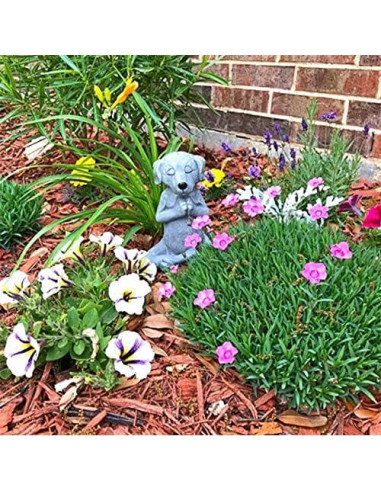 Estatua de Perro Meditador EatingBiting 9.3x8x12cm Resina Gris
