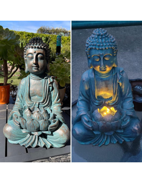 Estatua de Buddha Meditando con Luz Solar 18 cm Teresa's Collections Estatua de Buddha Meditando con Luz Solar 18 cm Teresa's Collections