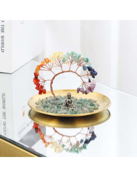 Árbol de Cristal de 7 Chakras CYYKDA - Buda de Riqueza 13.97 cm Árbol de Cristal de 7 Chakras CYYKDA - Buda de Riqueza 13.97 cm