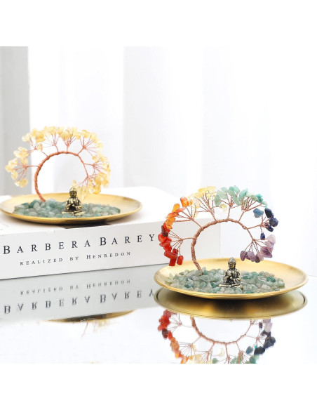 Árbol de Cristal de 7 Chakras CYYKDA - Buda de Riqueza 13.97 cm Árbol de Cristal de 7 Chakras CYYKDA - Buda de Riqueza 13.97 cm