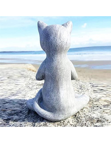 Estatua de Gato Buda Meditador EatingBiting 9.3x8x12cm Resina Estatua de Gato Buda Meditador EatingBiting 9.3x8x12cm Resina